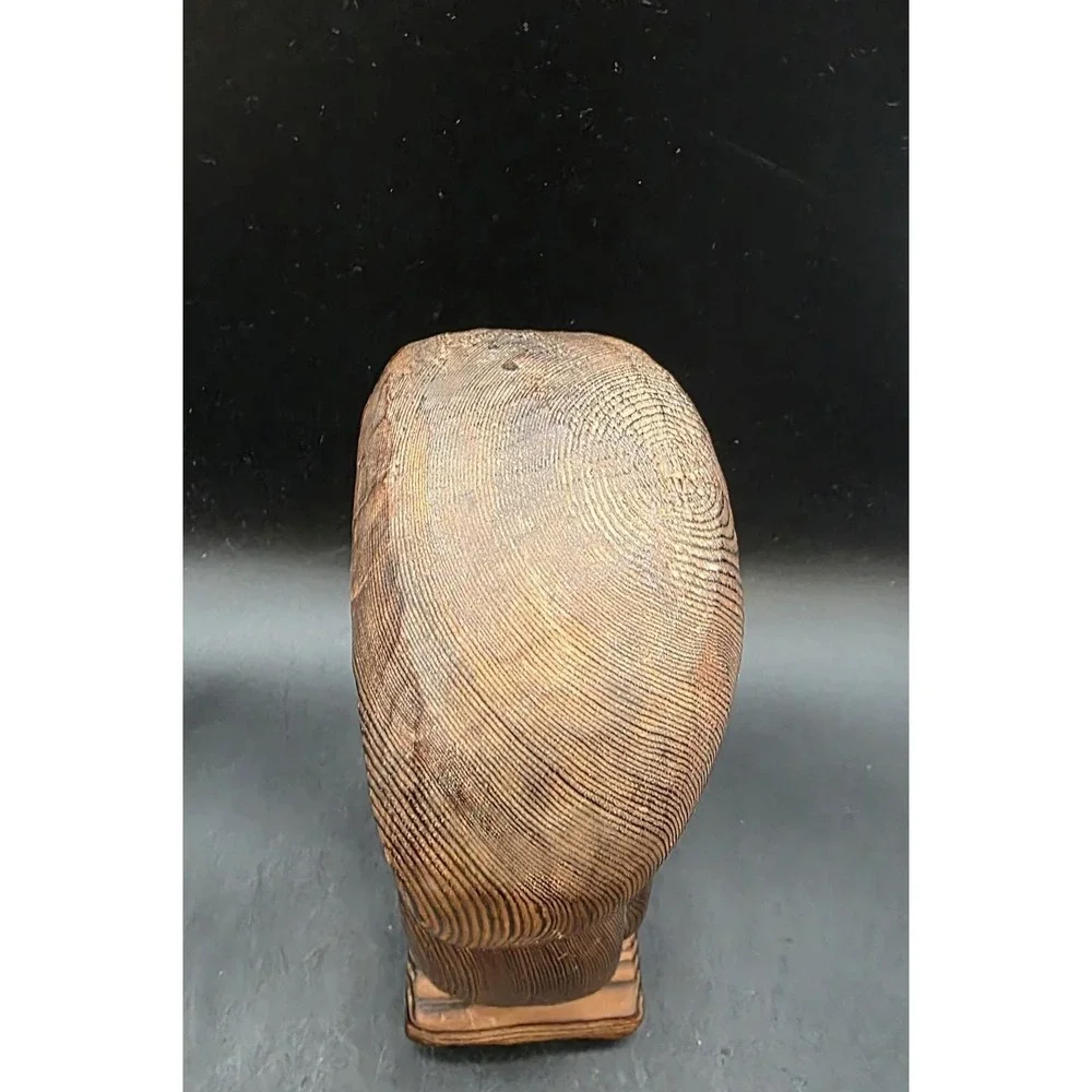 Vintage MCM Owl Authentic WITCO Wood Carved Brutalist Tiki Sculpture Spain 9.75